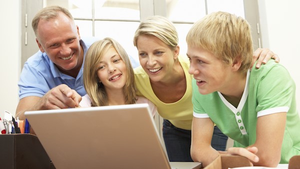 Family Checking Social Media