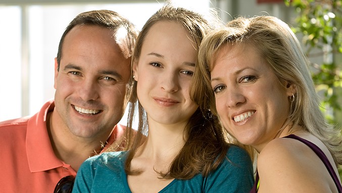 Teen with Her Parents